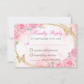 バラ金ゴールドキンセアニェラ恋しく思クリン15アノス誕生日 出欠カード (正面)