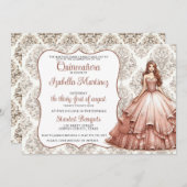 バラ金ゴールドキンセアニラドレス招待状 招待状 (正面/裏面)