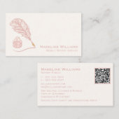 バラ金ゴールドクイルQRコードモバイル公証人 名刺 (正面/裏面)