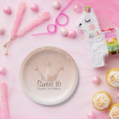 バラ金ゴールドクラウンスウィート16紙プレート ペーパープレート (パーティー)