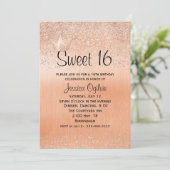 バラ金ゴールドクラウン金ゴールドスウィート16誕生日招待状 招待状 (スタンド正面)