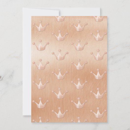 バラ金ゴールドクラウン金ゴールドスウィート16誕生日招待状 招待状 (裏面)