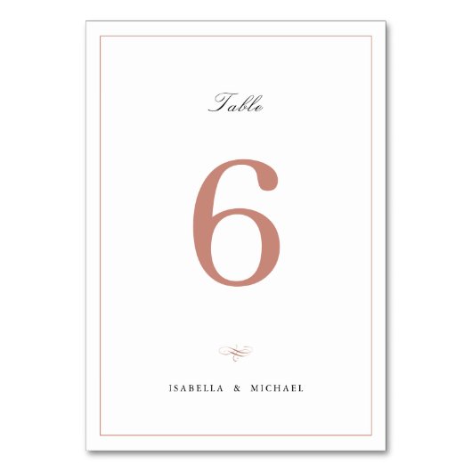 バラ金ゴールドクラシックエレガンスシンプルスクリプト結婚の テーブルナンバー (正面)