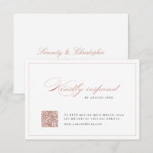 バラ金ゴールドクラシックエレガンススクリプトQRコー結婚ド 出欠カード (正面/裏面)