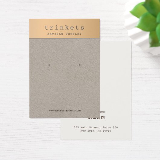 バラ金ゴールドクラフトイヤリングジュエリー表示カード (デスク)