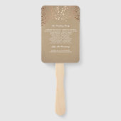 バラ金ゴールドクラフトスタイル紙結婚式 プログラム ハンドファン (裏面)