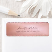 バラ金ゴールドクリエイティブハンドスクリプト文字差出人住所 ラベル (インサイチュ)