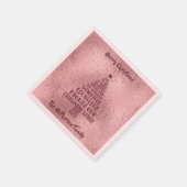 バラ金ゴールドクリスチャンクリスマス聖なる書物、 経典 – 名前の追加 スタンダードカクテルナプキン (角)