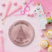 バラ金ゴールドクリスチャンクリスマス聖なる書物、 経典-名前の追加 ペーパープレート (パーティー)