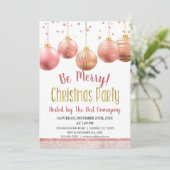 バラ金ゴールドクリスマスウィンター企業のホリデー 招待状 (スタンド正面)