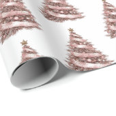 バラ金ゴールドクリスマスツリー ラッピングペーパー (ロールコーナー)