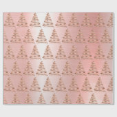 バラ金ゴールドクリスマスツリー ラッピングペーパー (フラット)