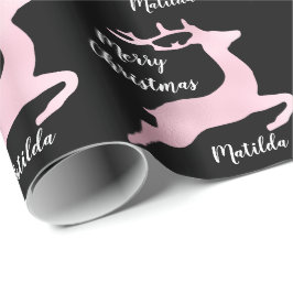 バラ金ゴールドクリスマストインデナーパタパーソナライズされたーン ラッピングペーパー