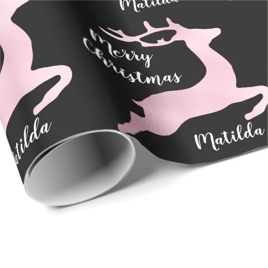 バラ金ゴールドクリスマストインデナーパタパーソナライズされたーン ラッピングペーパー (ロールコーナー)