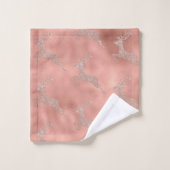 バラ金ゴールドクリスマストナカイグリッタールック バスタオルセット (ウォッシュタオル)