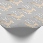 バラ金ゴールドクリスマストナカイパタパーソナライズされたーン ラッピングペーパー (角)