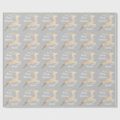 バラ金ゴールドクリスマストナカパーソナライズされたイ ラッピングペーパー (フラット)