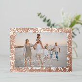 バラ金ゴールドクリスマスボタニカルフォトフレーム 箔シーズンカード (立ち正面)