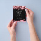 バラ金ゴールドクリスマスライト招待状プログラム&メニュー チラシ (手)