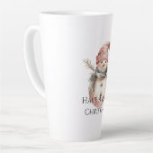 バラ金ゴールドクリスマス雪だるま カフェラテマグ (左アングル)