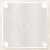 バラ金ゴールドクリスマス ガラスコースター (裏面)