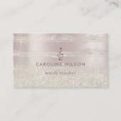 バラ金ゴールドクレフ、 音符記号及びフェイクグリッター 名刺 (正面)