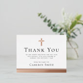 バラ金ゴールドクロス及縁どび悔やみや弔慰サンキューカード 箔招待状ポストカード (立ち正面)