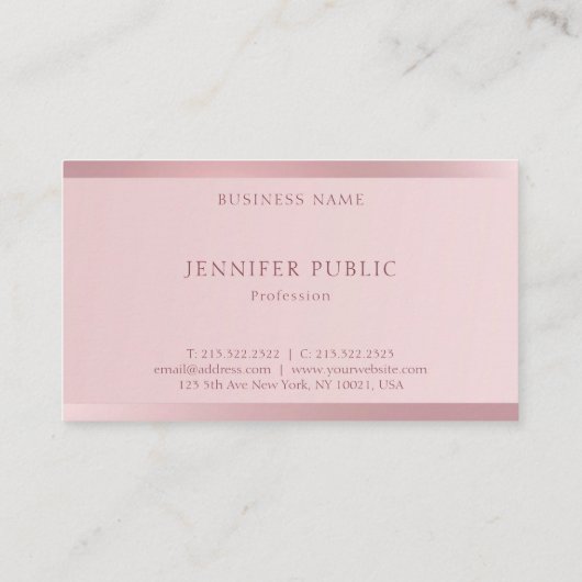 バラ金ゴールドグモダンラマエレガントラステンプレート 名刺 (裏面)