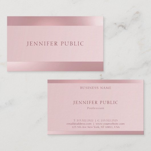 バラ金ゴールドグモダンラマエレガントラステンプレート 名刺 (正面/裏面)