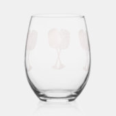 バラ金ゴールドグラスグリッタールック ステムなしワイングラス (裏面)