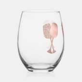 バラ金ゴールドグラスグリッタールック ステムなしワイングラス (右)