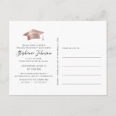 バラ金ゴールドグラッドキャップ赤面ピンクグラデーション卒業 案内ポストカード (裏面)