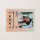 バラ金ゴールドグラデーションの卒業写真の再生リスト ジグソーパズル (横)