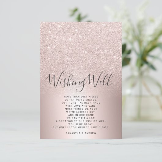 バラ金ゴールドグラデーショングリッターウィズ結婚ウェル エンクロージャーカード (スタンド正面)
