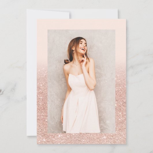 バラ金ゴールドグラデーショングリッターシックなスクリプトピンク13種 招待状 (裏面)