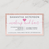 バラ金ゴールドグラデーショングリッタースクリプトメイクアップピンク10 ロイヤリティカード (裏面)