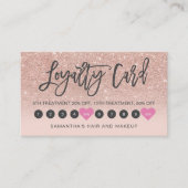 バラ金ゴールドグラデーショングリッタースクリプトメイクアップピンク10 ロイヤリティカード (正面)