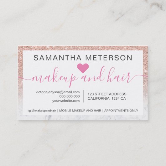 バラ金ゴールドグラデーショングリッタースクリプト大理石10 ロイヤリティカード (裏面)