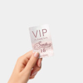 バラ金ゴールドグラデーショングリッタースクリプトSweet 16 VIP バッジ (Handheld)