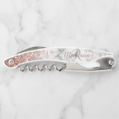 バラ金ゴールドグラデーショングリッターマーブルストーンモノグラム ソムリエナイフ (裏面)