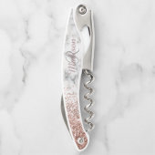バラ金ゴールドグラデーショングリッターマーブルストーンモノグラム ソムリエナイフ (裏面)