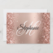 バラ金ゴールドグラデーショングリッターモノグラムの50誕生日 招待状 (裏面)