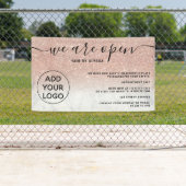 バラ金ゴールドグラデーショングリッターロゴ大理石オープン 横断幕 (インサイチュ)