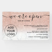 バラ金ゴールドグラデーショングリッターロゴ大理石オープン 横断幕 (横)