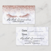 バラ金ゴールドグラデーショングリッター大理石アイブロウ睫毛 名刺 (正面/裏面)