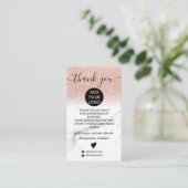 バラ金ゴールドグラデーショングリッター大理石感謝してい注文 名刺 (スタンド正面)