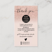 バラ金ゴールドグラデーショングリッター感謝してい順序 名刺 (正面)