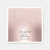 バラ金ゴールドグラデーショングリッター金結婚属箔 スタンダードカクテルナプキン (正面)