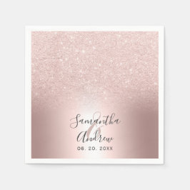 バラ金ゴールドグラデーショングリッター金結婚属箔 スタンダードカクテルナプキン