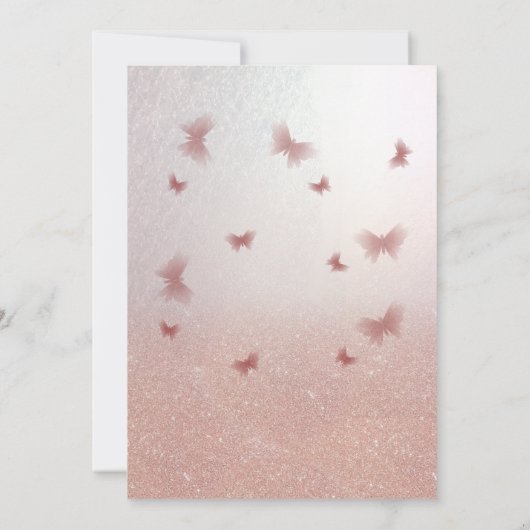 バラ金ゴールドグラデーションバタフライティアラ 招待状 (裏面)